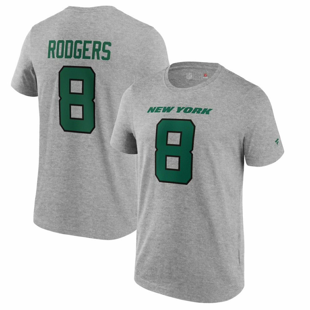 Aaron Rodgers #8 New York Jets Player NFL T-Shirt Gray Taass US