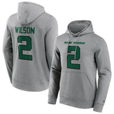 Zach Wilson #2 New York Jets Iconic Player NFL Hoodie Grey Fashion