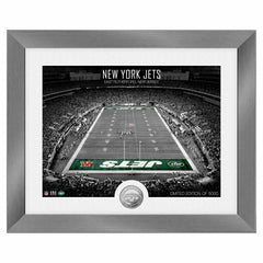 New York Jets Art Deco Stadium Silver Coin Framed NFL Photo Lifestyle
