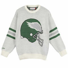 Philadelphia Eagles Mitchell & Ness Retro Helmet NFL Crew Sweater Classic