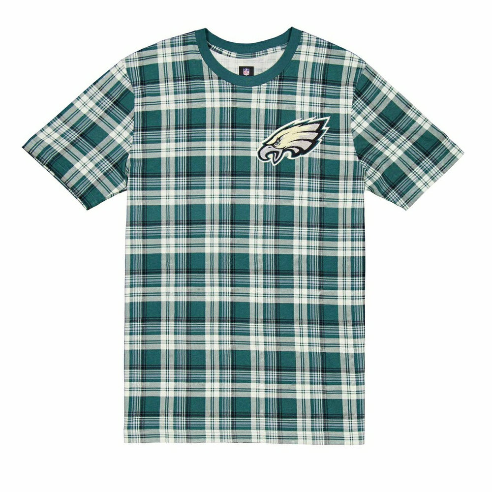 Philadelphia Eagles Plaid 2024 New Era 3rd Down NFL T-Shirt Green Lifestyle