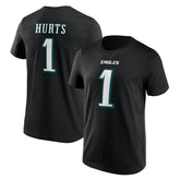 Jalen Hurts #1 Philadelphia Eagles Player NFL T-Shirt Black Taass US