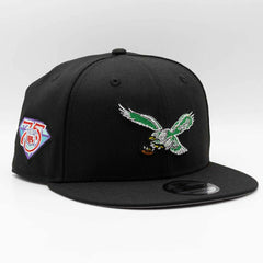 Philadelphia Eagels NFL 75th Anniversary New Era 9FIFTY Snapback NFL Cap Black Fashion