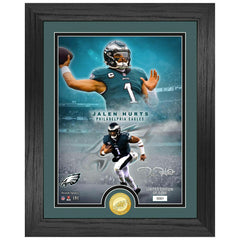 Jalen Hurts Philadelphia Eagles Bronze Coin Framed NFL Photo Lifestyle