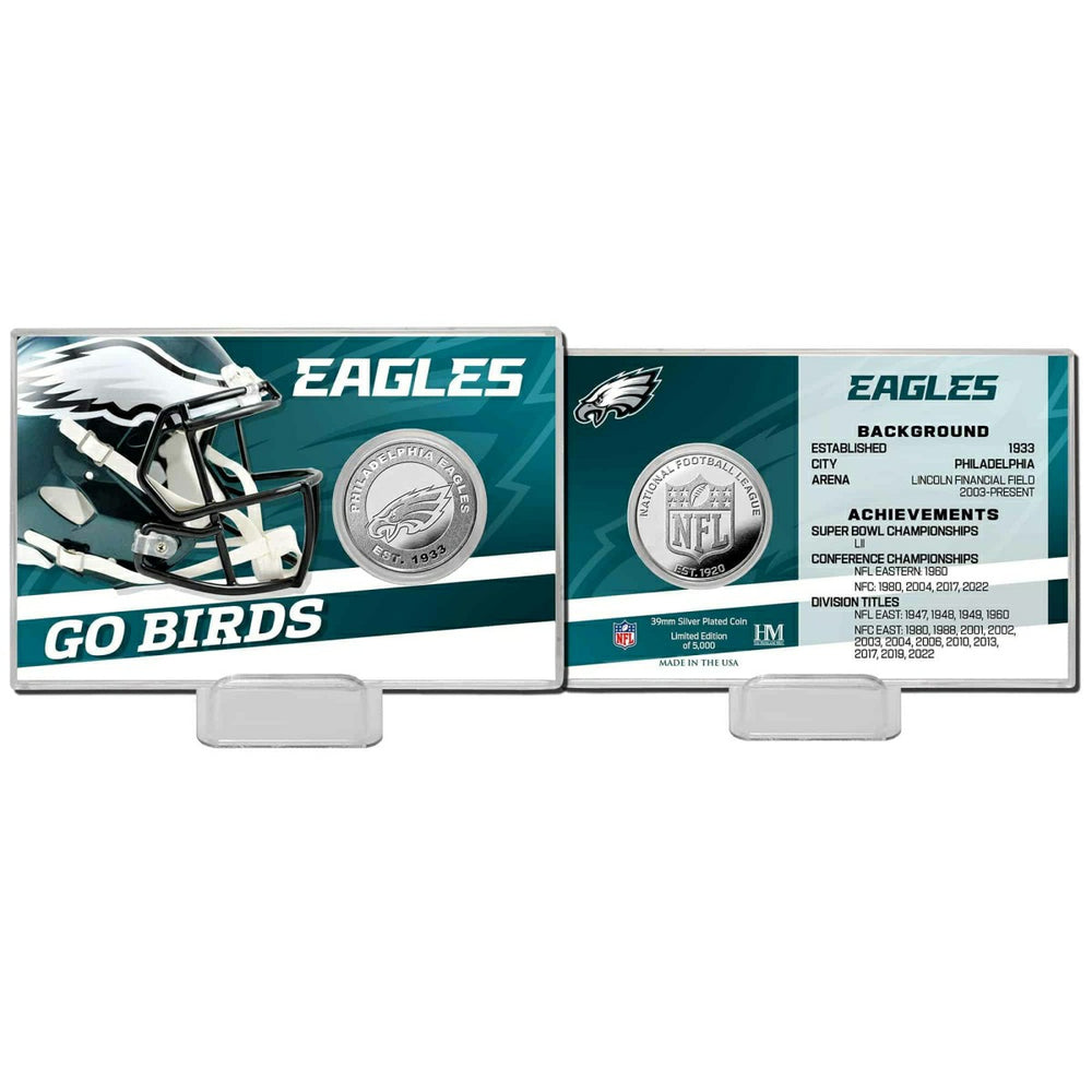 Philadelphia Eagles Team History Highland Mint Silver Coin Card Classic