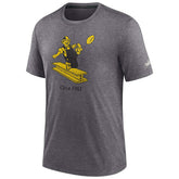 Pittsburgh Steelers Distressed Historic Nike Tri-Blend NFL T-Shirt Gray Taass US