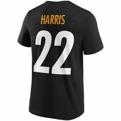 Najee Harris #22 Pittsburgh Steelers Iconic Player NFL T-Shirt Schwarz Lifestyle