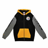 Pittsburgh Steelers Mitchell & Ness NFL Full Zip Fleece Hoodie Fashion