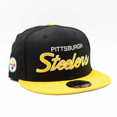 Pittsburgh Steelers 2-Tone Throwback Script New Era 9FIFTY NFL Snapback Cap Taass sale