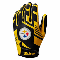 Pittsburgh Steelers Wilson Youth Stretch-Fit NFL Receivers Gloves (KIDS) Taass sale