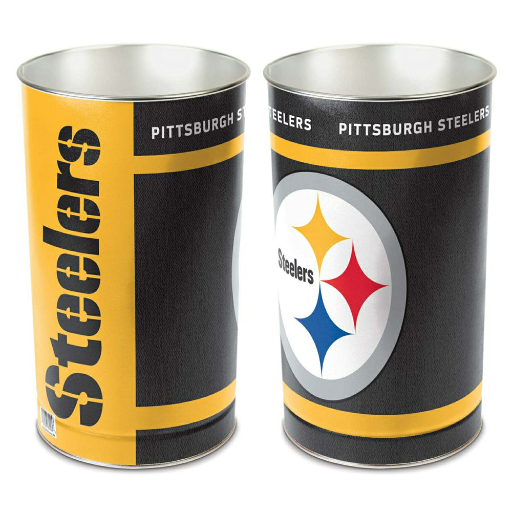Pittsburgh Steelers Metal NFL Wastebasket Taass for sale
