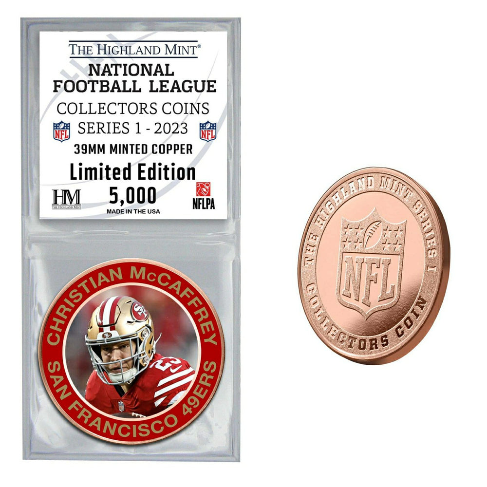 NFL Collectors Coins Series 1 Christian McCaffrey San Francisco 49ers Commemorative Coin Taass for sale