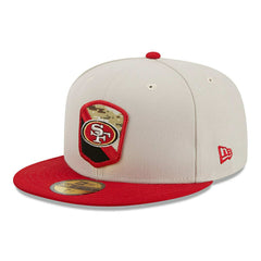 San Francisco 49ers 2023 NFL Salute to Service New Era 59FIFTY Fitted Cap Taass sale