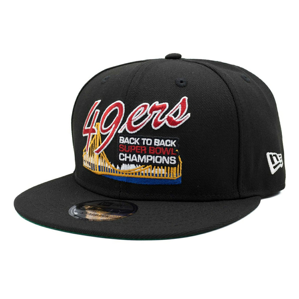 San Francisco 49ers Back To Back Champs New Era 9FIFTY Snapback NFL Cap Black Classic