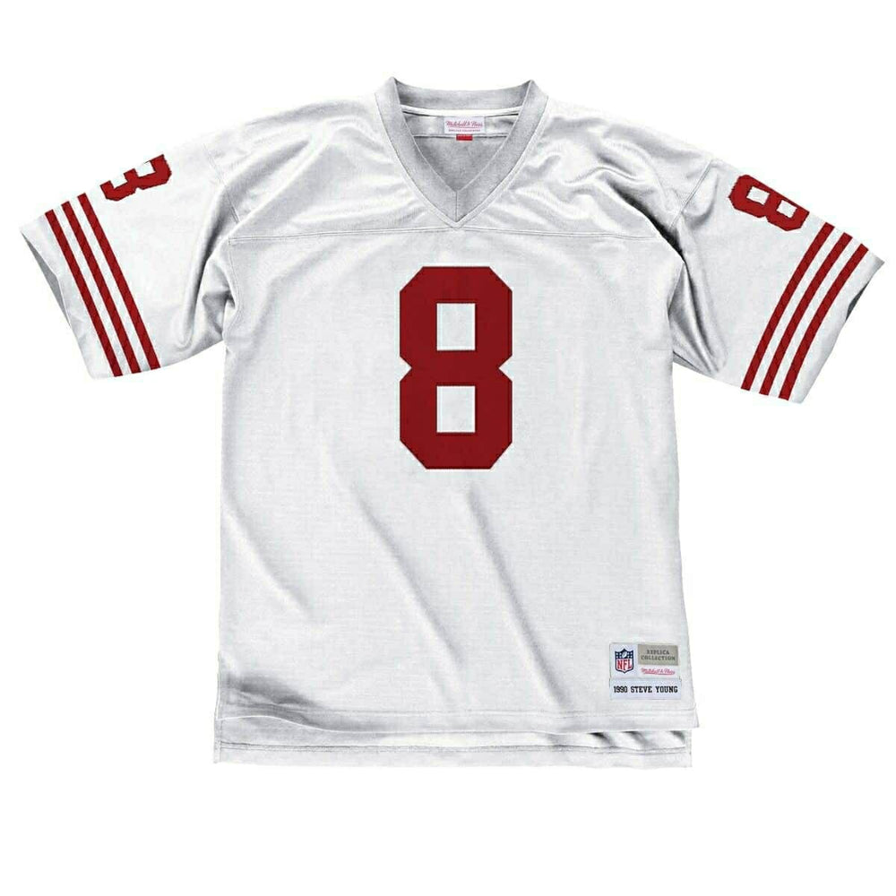 Steve Young #8 San Francisco 49ers Mitchell & Ness Throwback NFL Jersey White Taass for sale