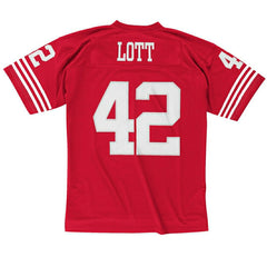 Ronnie Lott #42 San Francisco 49ers Mitchell & Ness Throwback NFL Jersey Red Taass for sale