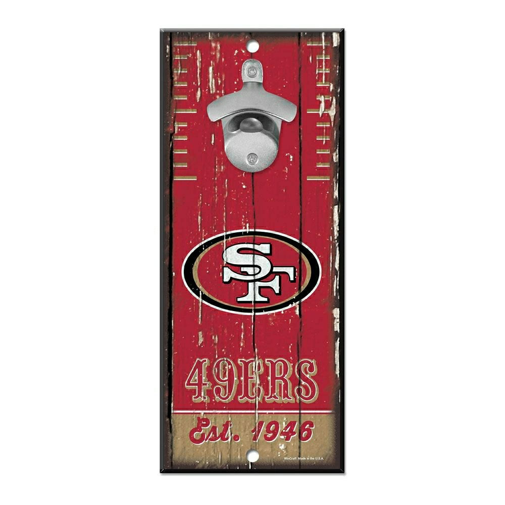 San Francisco 49ers NFL Bottle Opener Sign Fashion