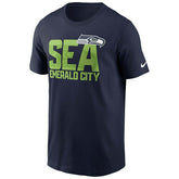 Seattle Seahawks Emerald City Nike Essential NFL T-Shirt Navy Taass sale