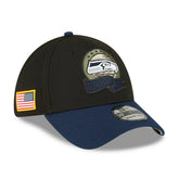 Seattle Seahawks 2022 NFL On-Field Salute to Service New Era 39THIRTY Flex Cap Taass for sale