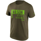 Russell Wilson Seattle Seahawks Camo Fashion NFL T-Shirt Kahki Lifestyle