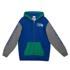 Seattle Seahawks Mitchell & Ness NFL Full Zip Fleece Hoodie Taass sale