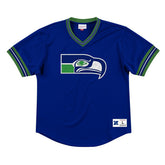 Seattle Seahawks Unbeaten Mitchell & Ness NFL V-Neck Mesh Shirt Blue Taass US