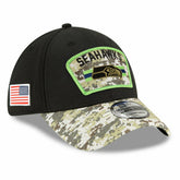 Seattle Seahawks 2021 NFL On-Field Salute to Service New Era 39THIRTY Flex Fit Cap Fashion