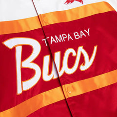 Tampa Bay Buccaneers Mitchell & Ness Script Heavyweight Satin NFL Jacket Taass for sale