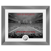 Tampa Bay Buccaneers Art Deco Stadium Silver Coin Framed NFL Photo Lifestyle