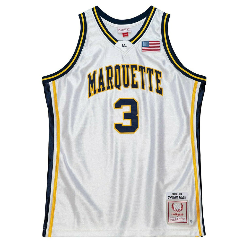 Dwyane Wade #3 Marquette University 2002-03 Authentic NCAA Jersey White Classic