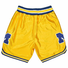 Michigan Wolverines 1991-92 Mitchell & Ness Authentic NCAA Shorts Yellow Fashion