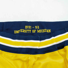 Michigan Wolverines 1991-92 Mitchell & Ness Authentic NCAA Shorts Yellow Fashion
