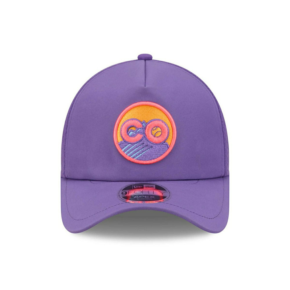 Colorado Rockies 2026 MLB City Connect 9FORTY APEX Trucker Cap Purple Taass sale