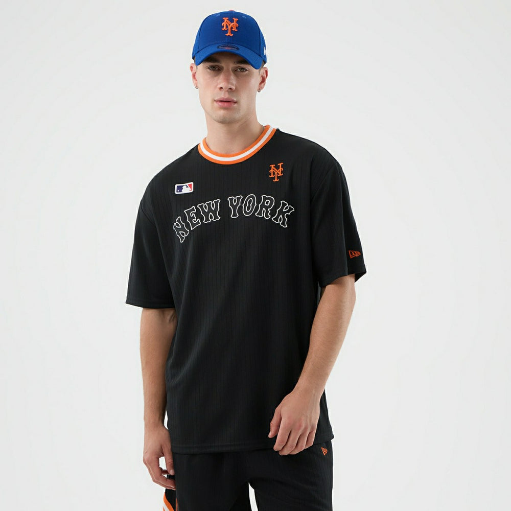 New York Mets Team Arch Oversized MLB T-Shirt Black Classic