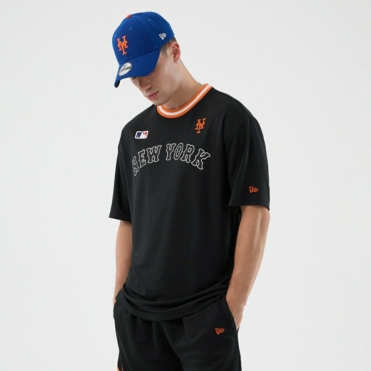 New York Mets Team Arch Oversized MLB T-Shirt Black Classic