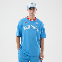 New York Yankees Team Arch MLB T-Shirt Blue Fashion