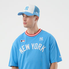 New York Yankees Team Arch MLB T-Shirt Blue Fashion