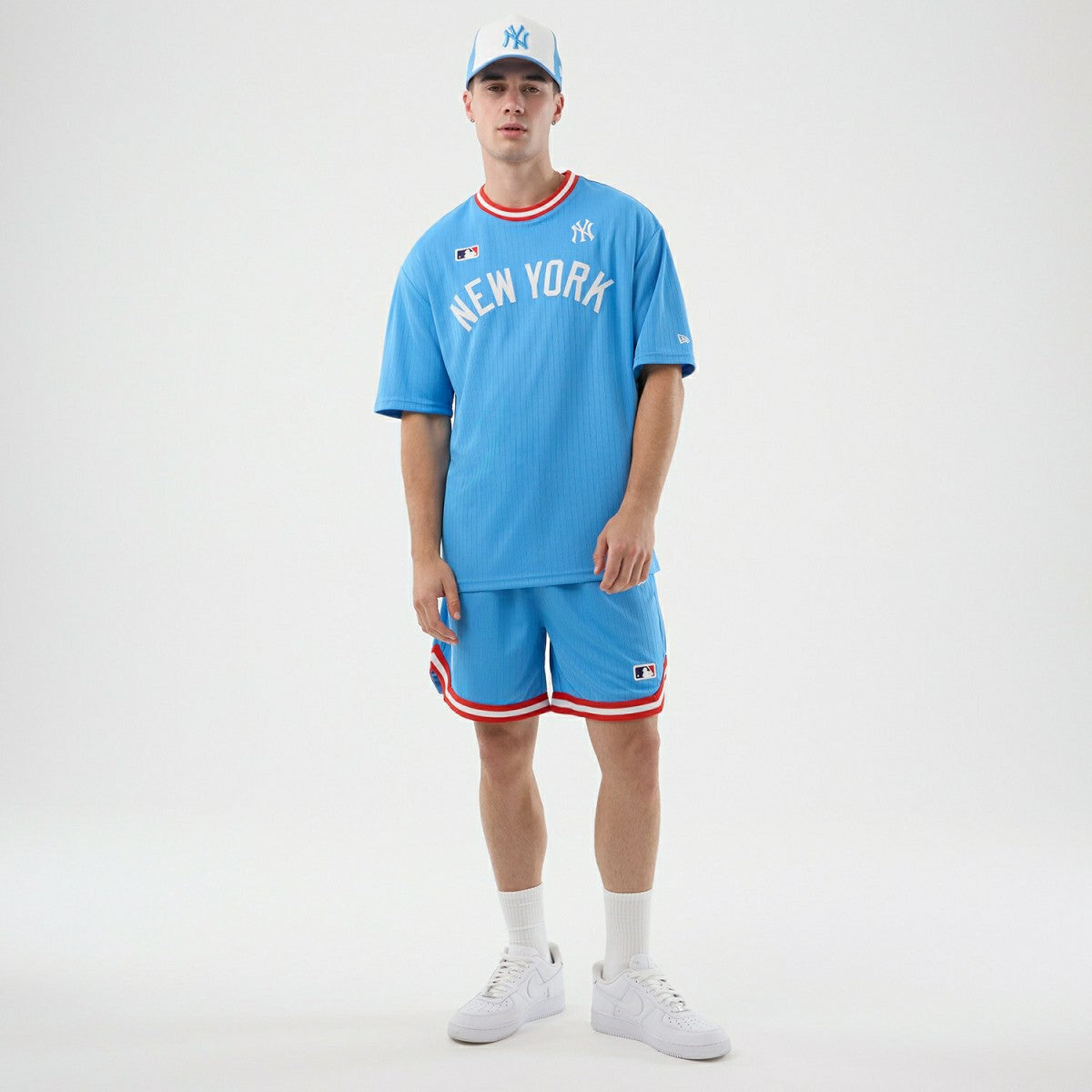 New York Yankees Team Arch MLB T-Shirt Blue Fashion