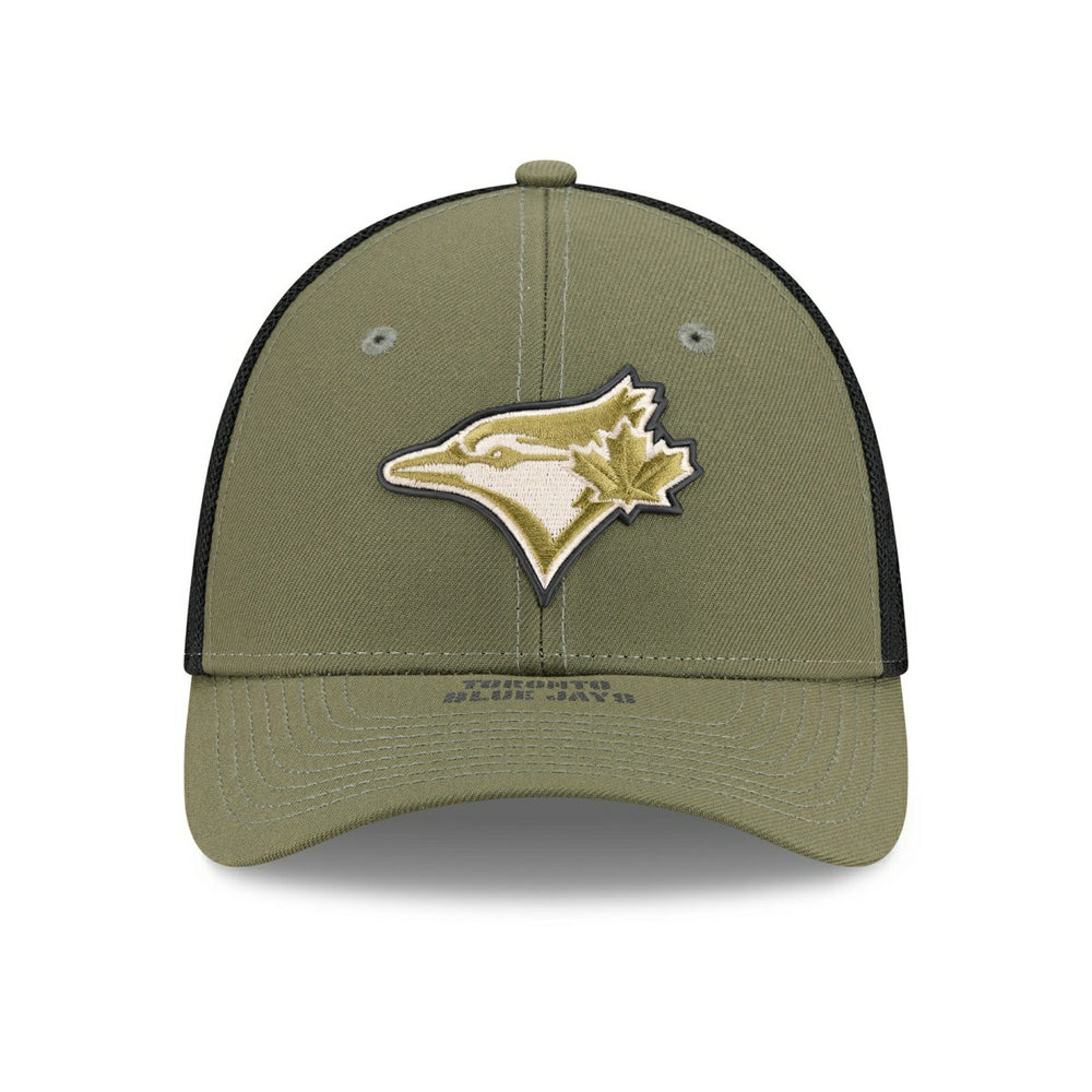 Toronto Blue Jays 2026 MLB Armed Forces 39THIRTY M-Crown Flex Cap Olive Taass for sale