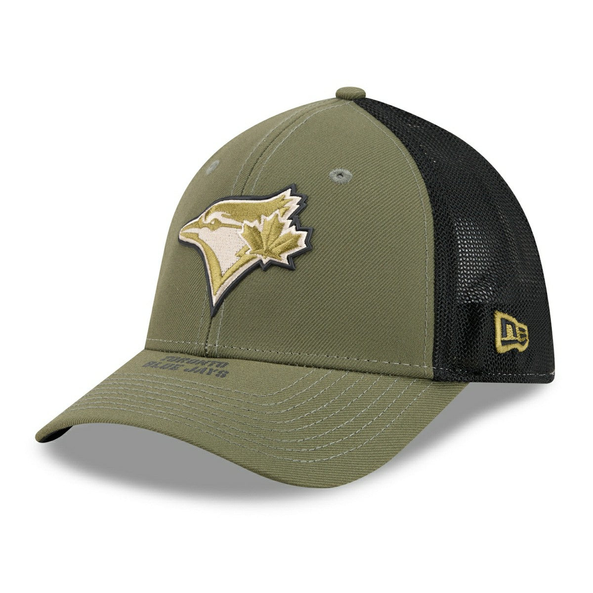 Toronto Blue Jays 2026 MLB Armed Forces 39THIRTY M-Crown Flex Cap Olive Taass for sale
