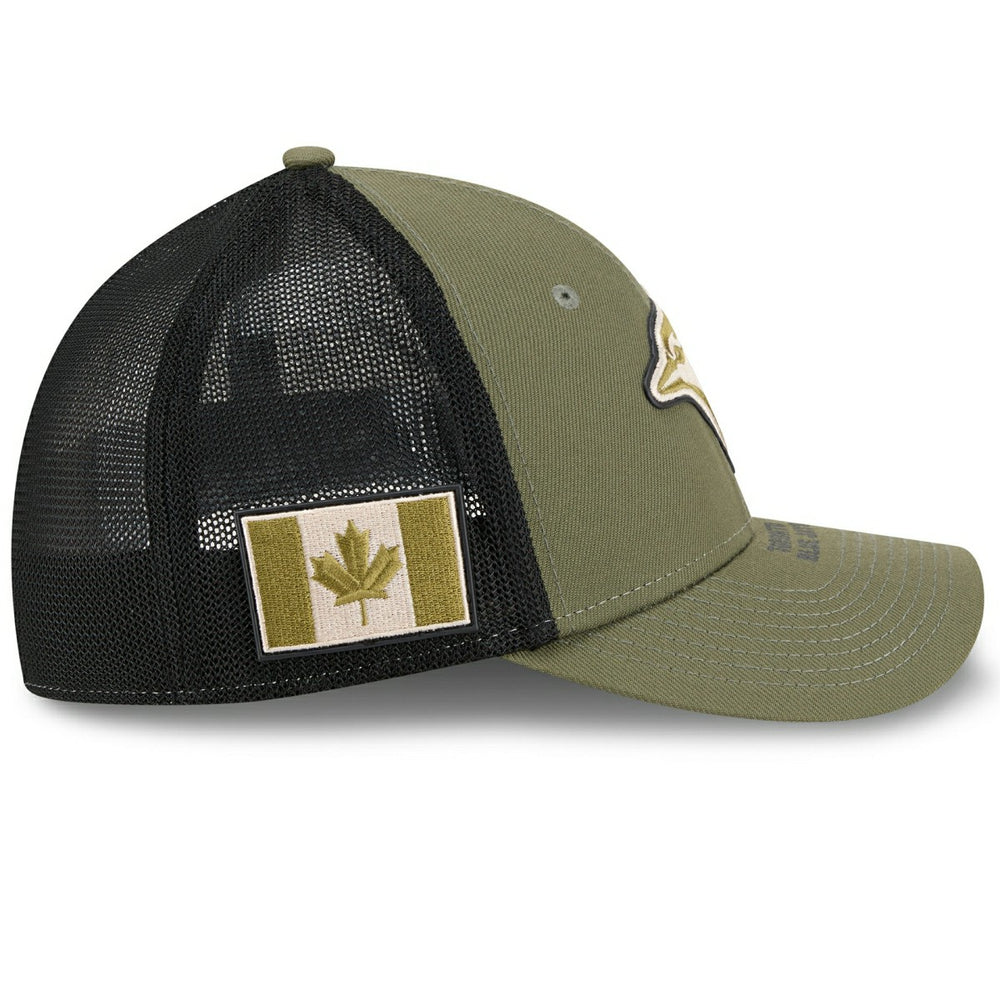 Toronto Blue Jays 2026 MLB Armed Forces 39THIRTY M-Crown Flex Cap Olive Taass for sale