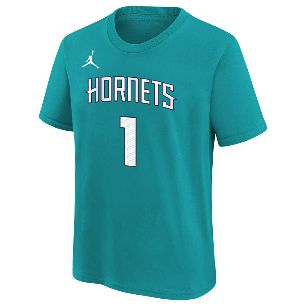 Lamelo Ball #1 Charlotte Hornets Player NBA T-Shirt Teal (YOUTH) Taass sale