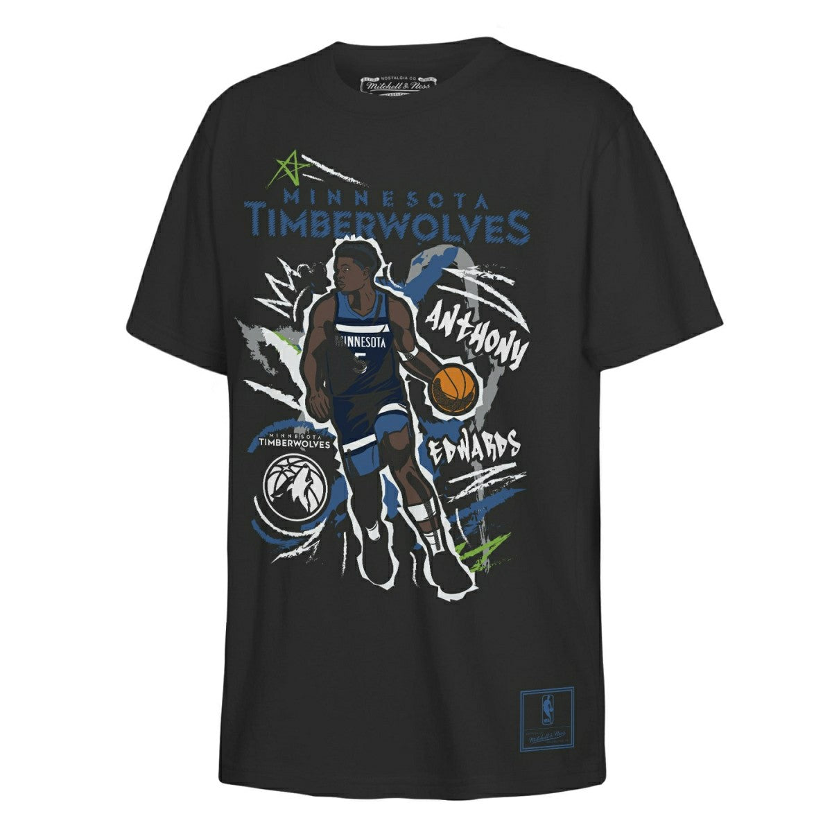 Anthony Edwards Minnesota Timberwolves NBA Chalked Up T-Shirt Black (YOUTH) Taass US