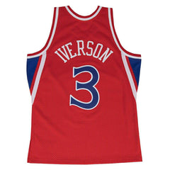Allen Iverson #3 Philadelphia 76ers 1996-97 Swingman NBA Jersey Red Taass for sale
