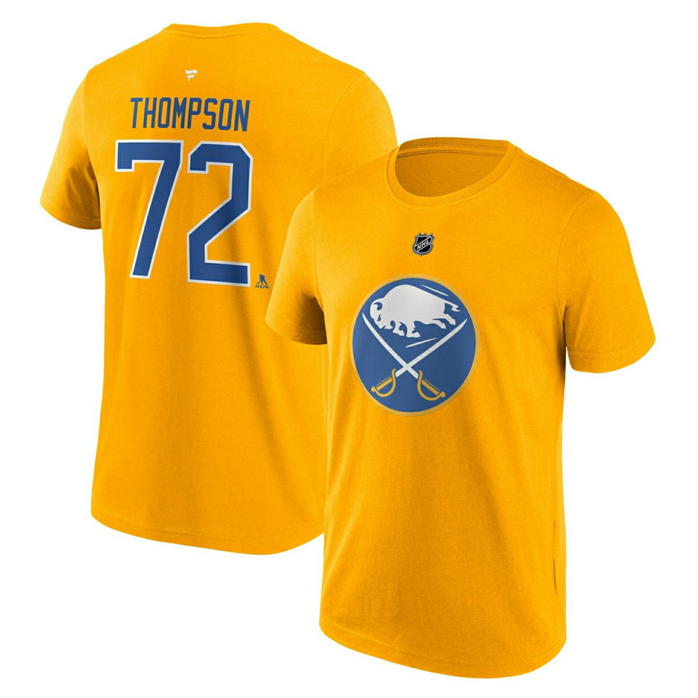 Tage Thompson #72 Buffalo Sabres Player NHL T-Shirt Yellow Lifestyle