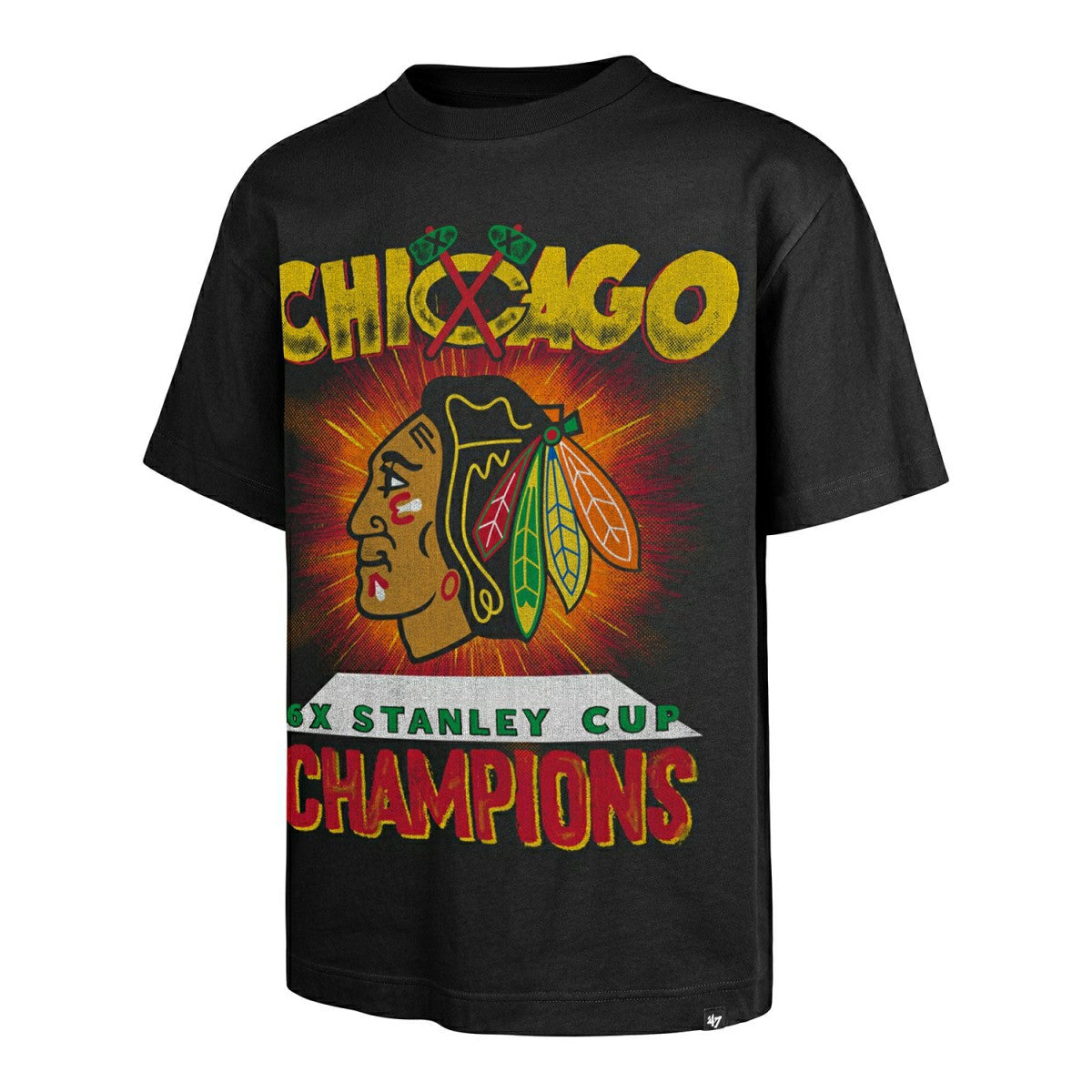Chicago Blackhawks Flint Sigma '47 Foundation NHL T-Shirt Black Taass US