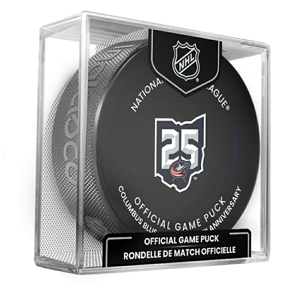 Columbus Blue Jackets 25th Anniversary 2025-26 NHL Official Game Puck Fashion