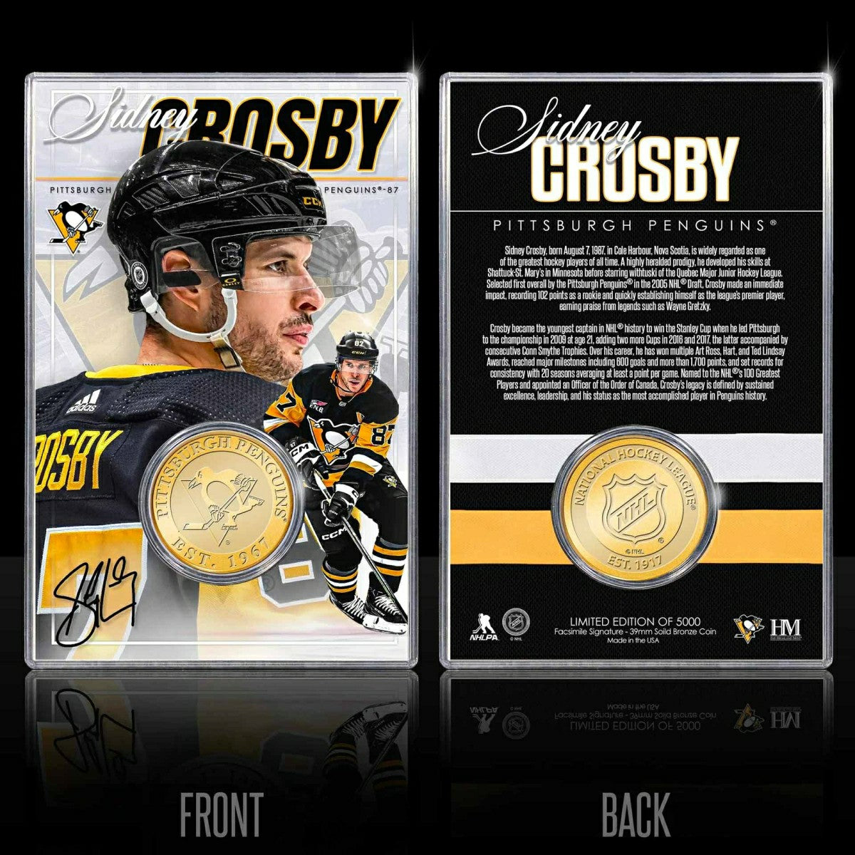 Sidney Crosby Pittsburgh Penguins Acrylic Bronze Coin Holder Taass sale