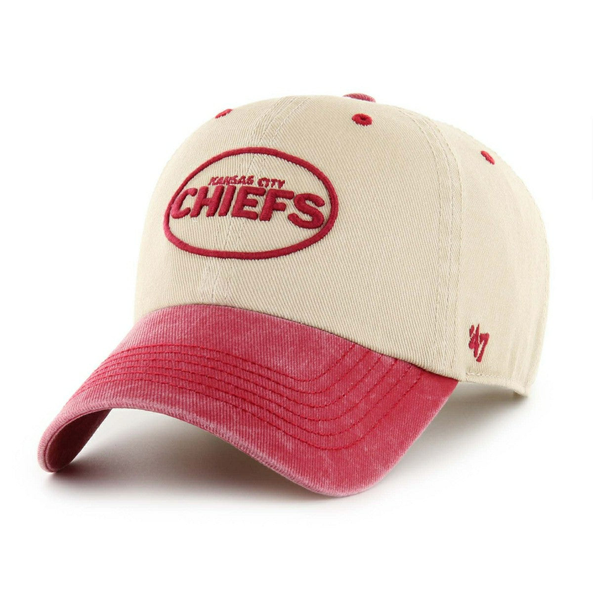 Kansas City Chiefs '47 Breaking Trail Clean Up Adjustable NHL Cap Natural/Red Taass US