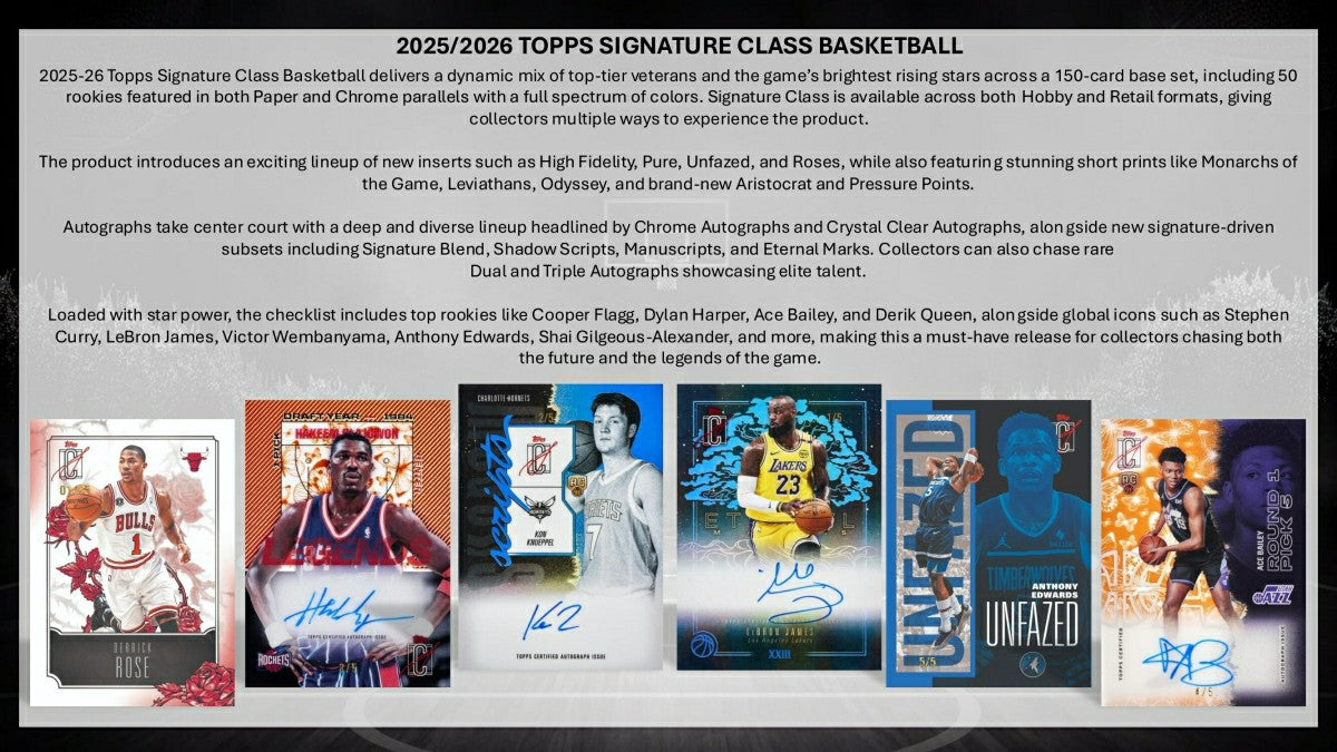 2025/26 Topps Signature Class Basketball NBA Blaster Box Classic